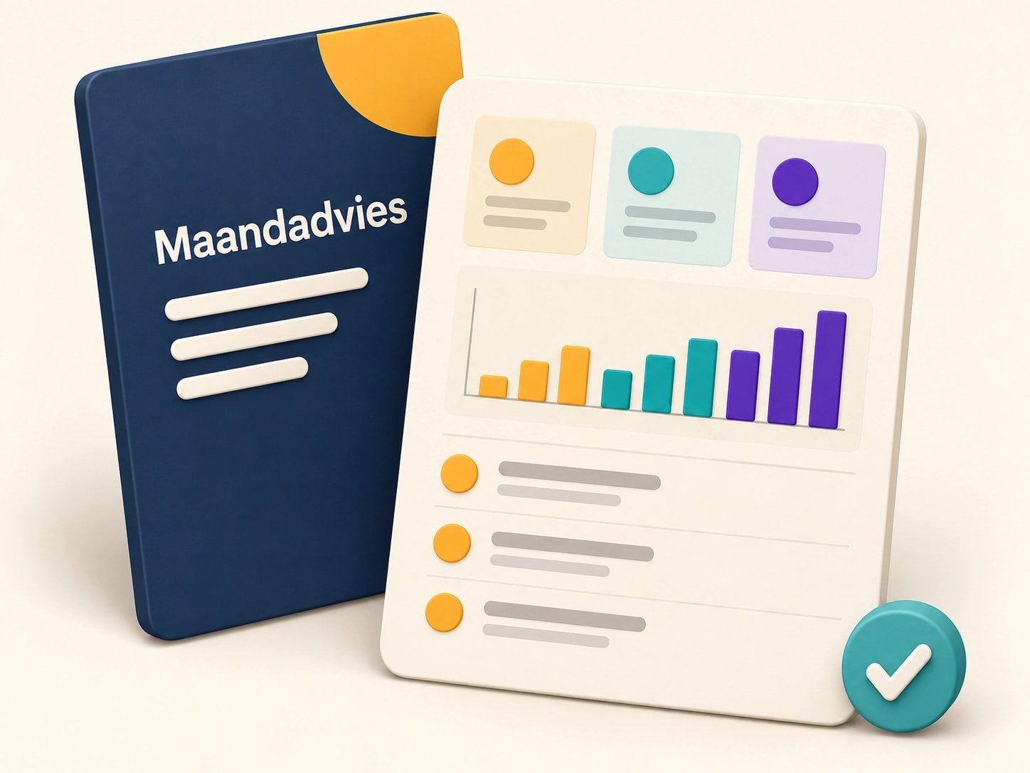 Illustration of monthly advice with visitor insights, areas to improve and practical next steps